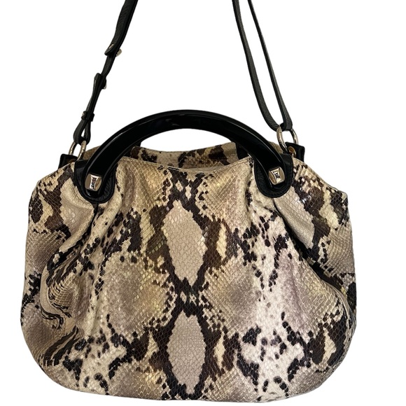 Francesco Biasa Dauphine Bag in Snakeskin Embossed Leather NWT - Picture 2 of 12